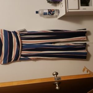 J for justify 1xl striped jumpsuit